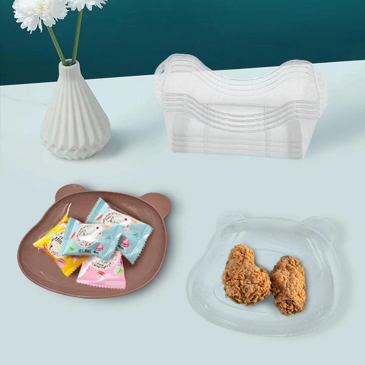 Симпатичное блюдо для выплевывания костей, блюдо с мультяшным медведем и фруктовой закуской, блюдо в стиле Instagram, домашнее блюдо для выплевывания костей, маленькое блюдо