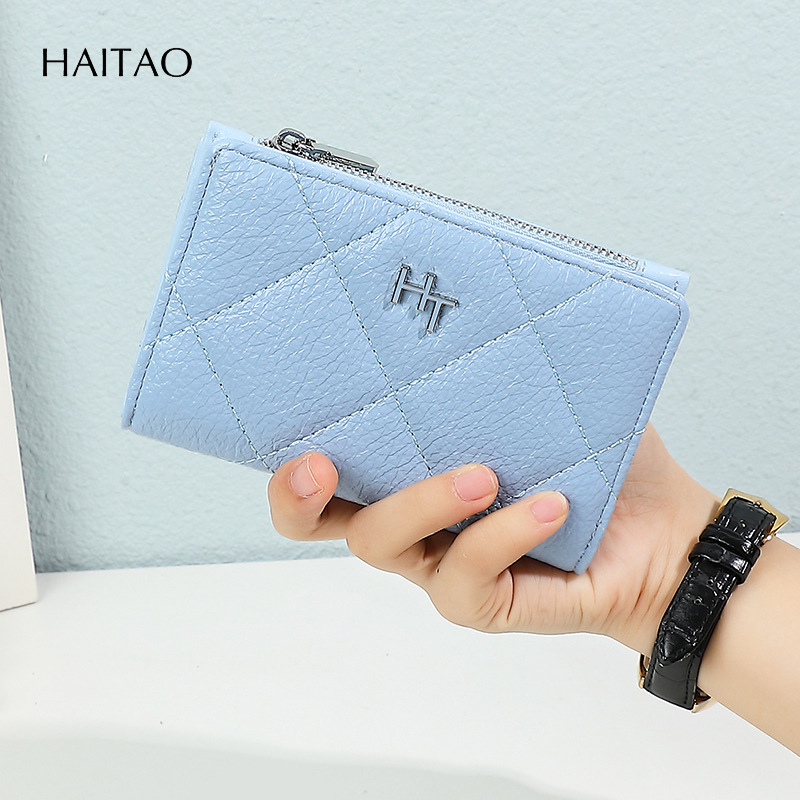 Nuevas billeteras transfronterizas de mujeres con cremallera a cuadrícula, nuevas billeteras de mujeres, gran capacidad