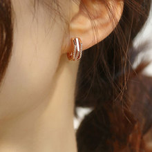 韩版S925银针气质几何多层耳环女复古时尚六边形耳圈耳扣创意耳饰