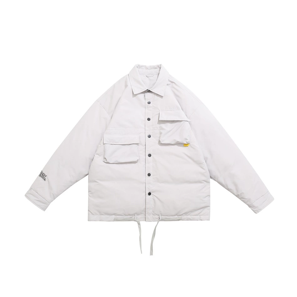 Keep warm men's shirt, velvet waterproof down jacket, oversize