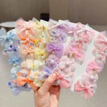 儿童草莓熊发夹2025新款女童娃娃蝴蝶结发饰头饰发卡飘带发饰