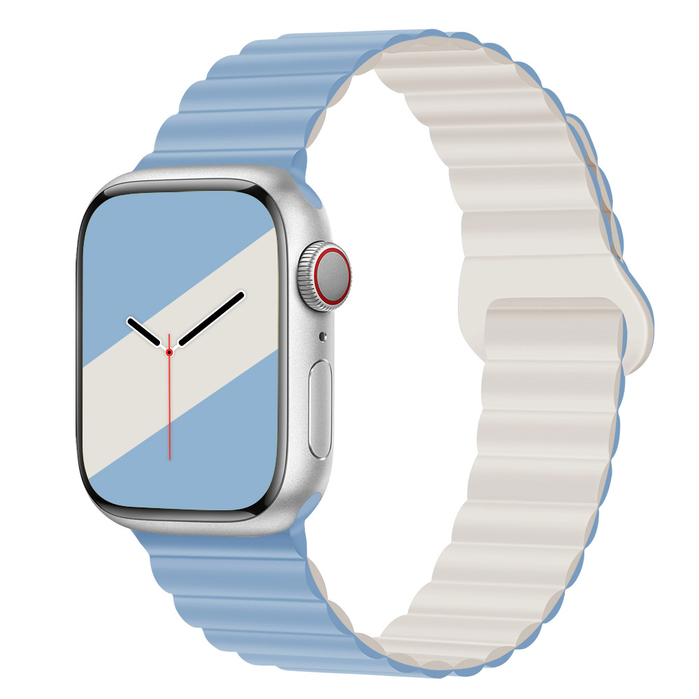 適用iwatchs9ultra1-8世代リンゴ時計バンド磁気吸引時計バンド運動シリコンリンゴ時計バンド
