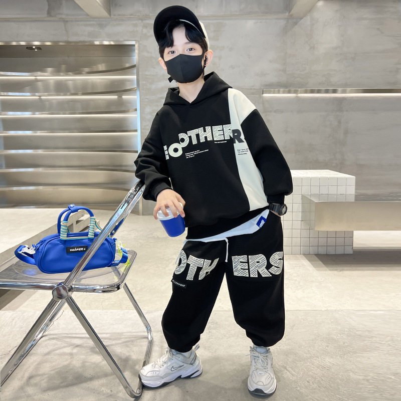 男童套装春装秋装洋气年男孩帅气中大童卫衣儿童两件套运动服