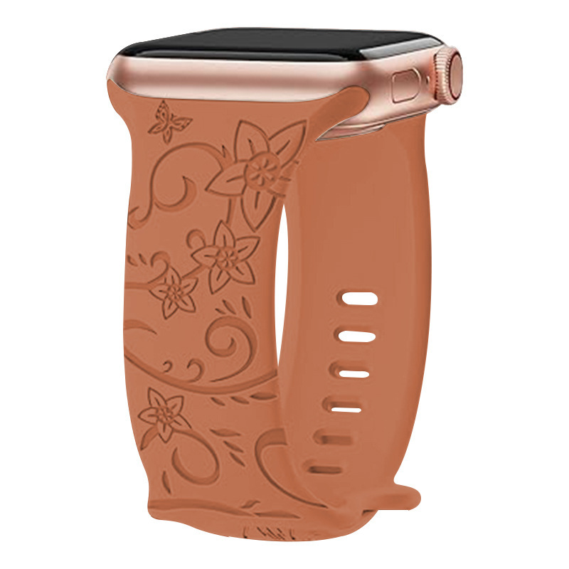 This is a patterned silicone waterproof strap suitable for the apple watch 9th generation Ultra smart sports watch undefined