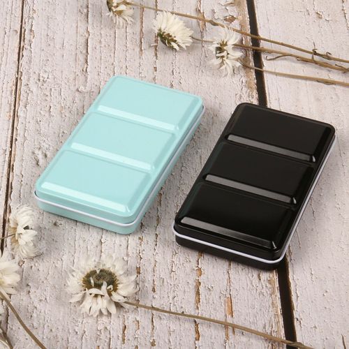 Watercolor paint tri-fold iron box empty box non-flat bottom iron box packaging suitable for grid grid