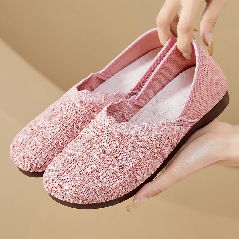 Zapatos de mujer versátiles nuevos zapatos de verano transpirables de un solo pie de tela hueca zapatos de malla de moda casual