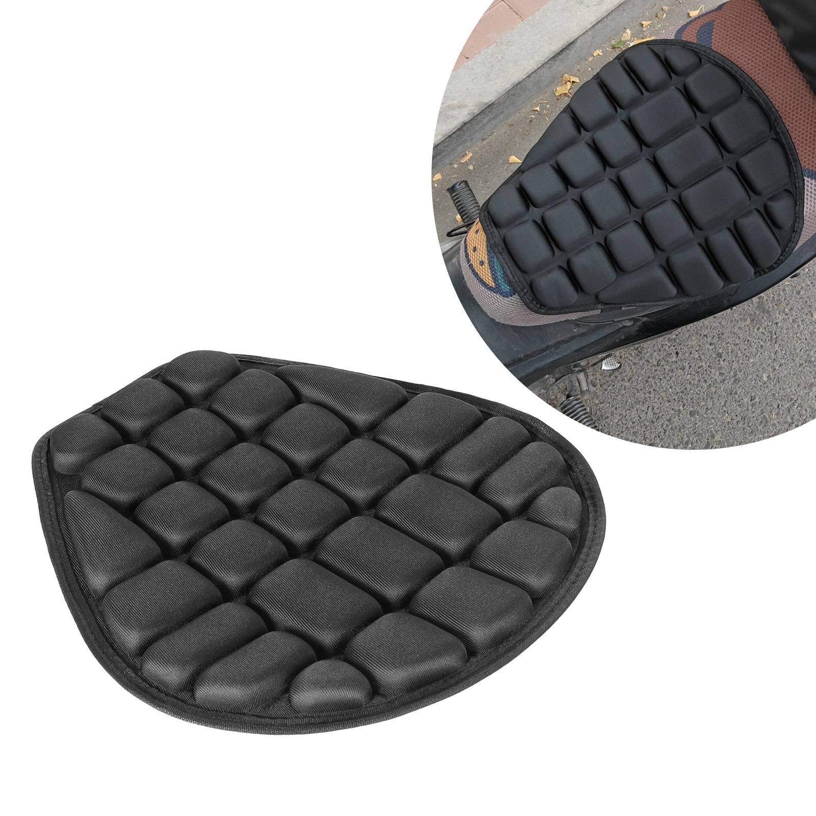 Motorcycle Seat Cushion, Waterproof, Sun-Proof, Shock-Absorbing, Heat-Dissipating, Breathable, Thickened, Soft and Elastic, Suitable for Motorcycle Riders and Electric Scooters