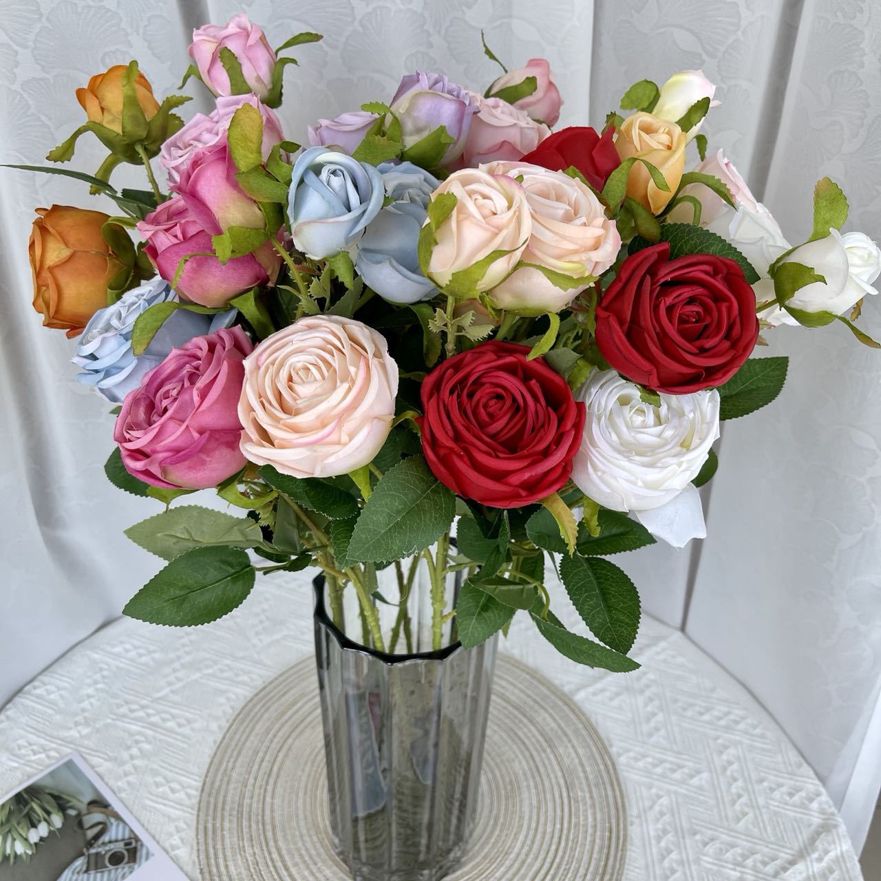 3 Head Imperial Rose Home Decor Wedding Celebration Wedding Scene Bouquet Artificial Rose Fake Rose