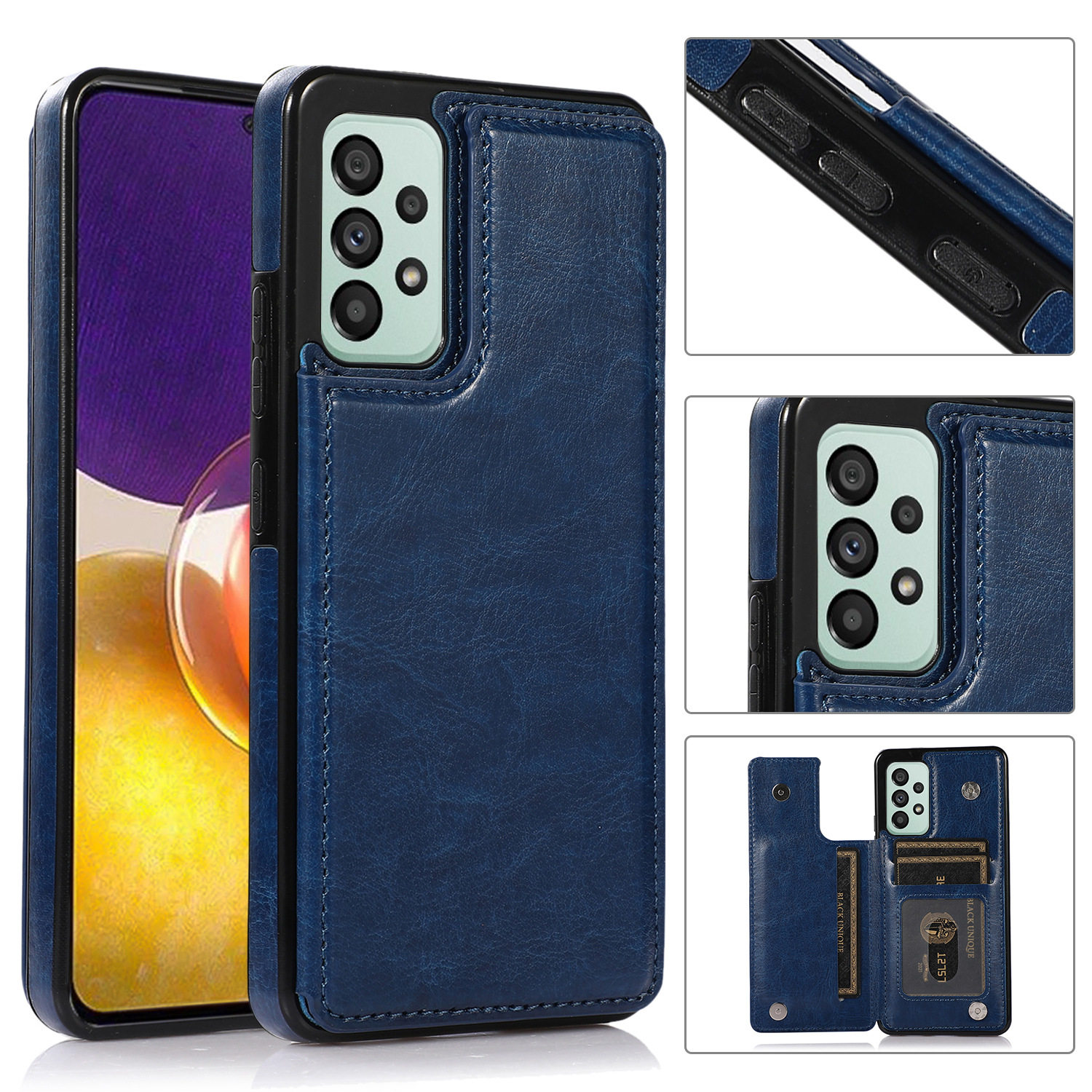 Suitable for PIXEL9A Crazy Horse Pattern Leather Case A73 Mobile Phone Case Suitable for A Series A55 Creative Leather Protective Case in stock