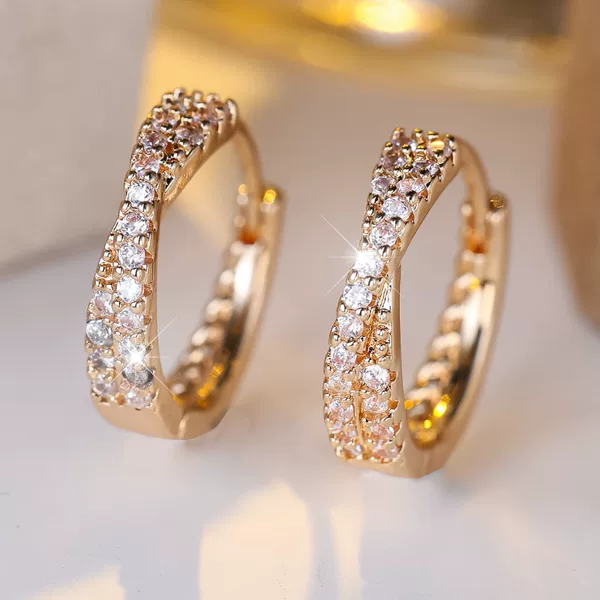 Cross-Border Fashion Exquisite Cross Design White Diamond Earrings Personality Minimalist Style Simple Temperament Earrings Hot Item