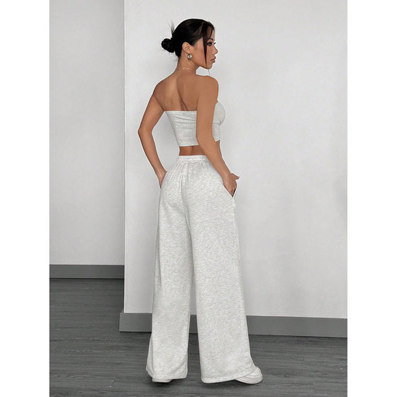 Wide Leg Pants 2025 New Korean Style High Waist Loose Slimming Sports Casual Pants Women's Jazz Dance in stock Hair