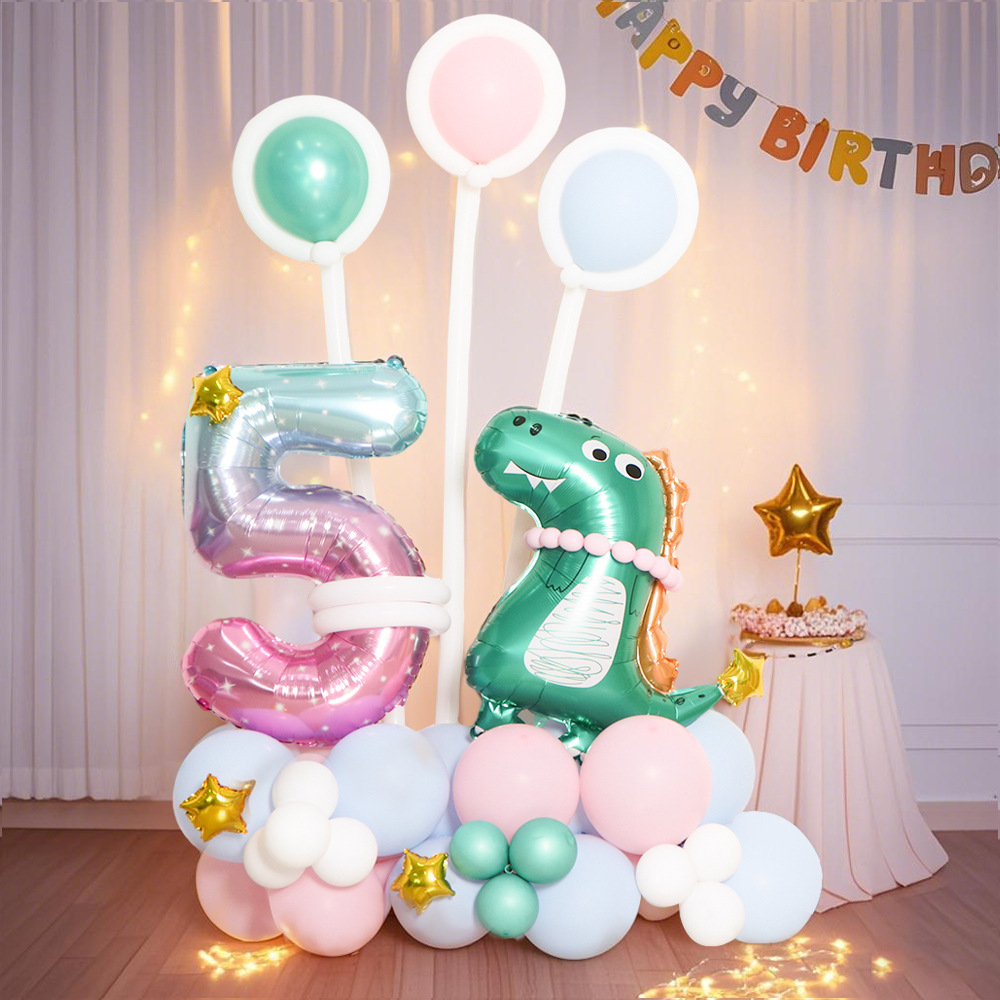 40 pulgadas cielo estrellado globo digital suministros para la fiesta de cumpleaños globo de dinosaurio arreglo globo de película de aluminio juego de globo de cumpleaños