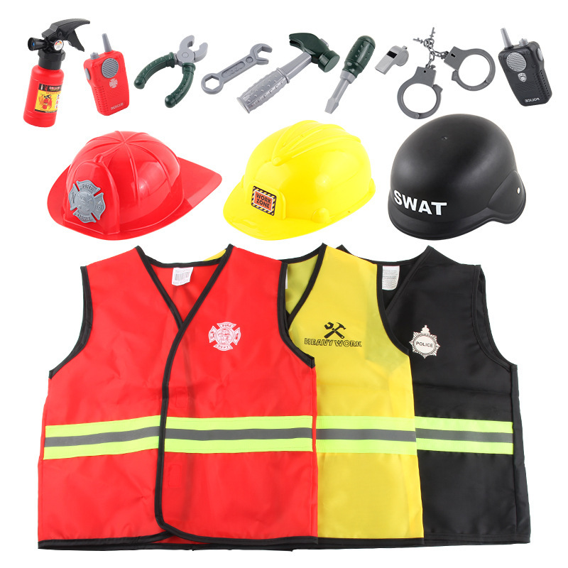 Juguetes de juego para niños, trajes de fuego, ingenieros de bomberos, cosplay, accesorios de rendimiento de rol