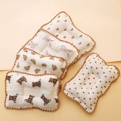 新生儿定型枕四季通用透气婴儿枕头长方形矫正偏头卡通印花云朵枕