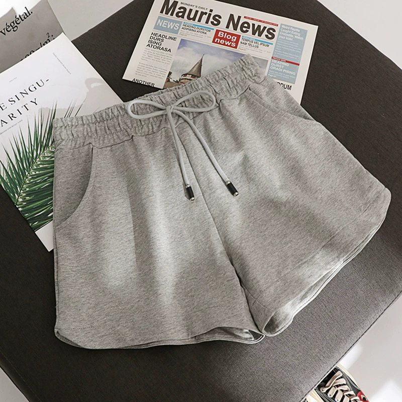 Спортивные шорты женские широкие сосновые летние 2024 новые широкие ноги из хлопка тонкая наружная одежда с высокой талией повседневные дикие домашние шорты