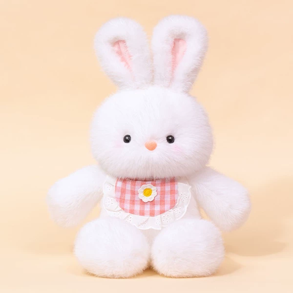 Paopau rabbit + pink plaid scarf