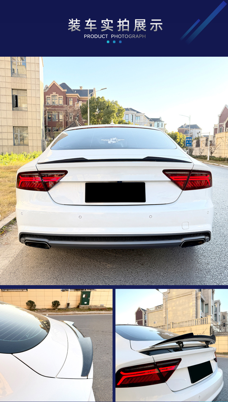 Suitable for Audi A7 S7 C7 2011-2017 M4 Style Rear Wing, Roof Wing, Spoiler, Wind Deflector, Cross-Border Modification