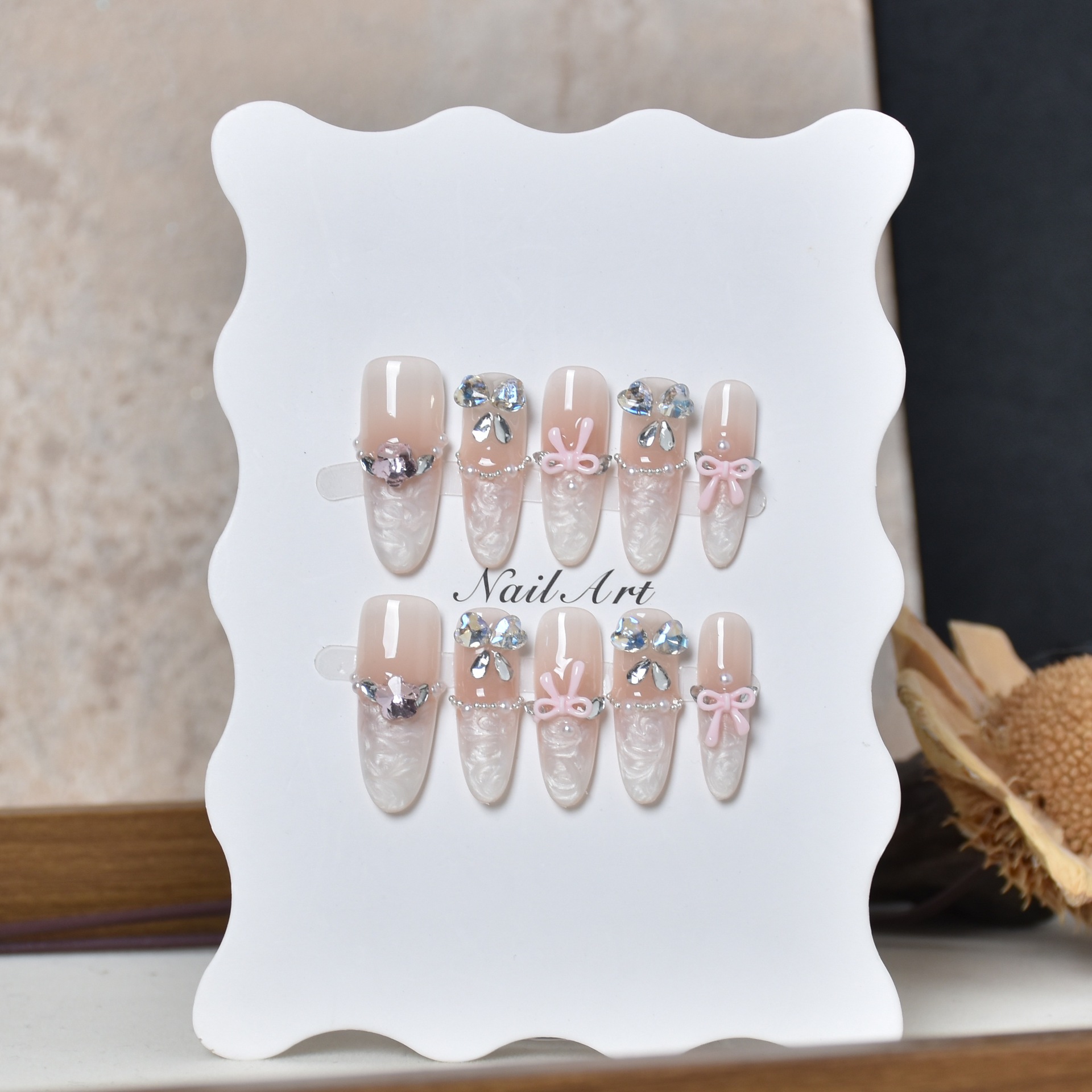 Uñas francesas de alta calidad, uñas postizas hechas a mano, parches para uñas, uñas portátiles, productos terminados al por mayor