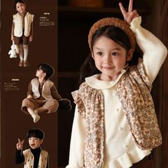 Autumn/Winter New Nordic Style Children's Silk Cotton Vests for Middle Kids Baby Girls Stylish Cotton Backless Cardigan