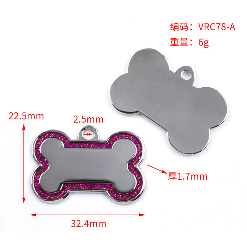 Hueso de acero para mascotas para perros tarjeta de identificación de hueso para perros tarjeta de metal para perros tarjeta de colgar accesorios