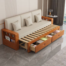 实木沙发床全实木可储物伸缩坐卧客厅多功能折叠沙发床两用小户型