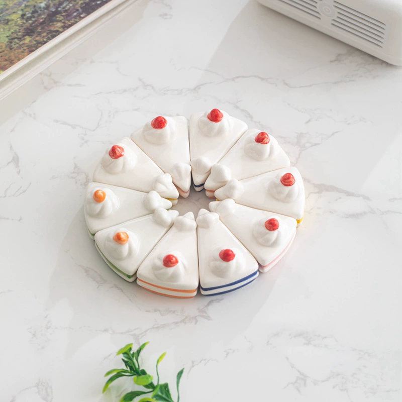 Ручная роспись подглазурного цвета милый французский десерт керамические палочки для еды подставка для палочек для палочек подушка для палочек