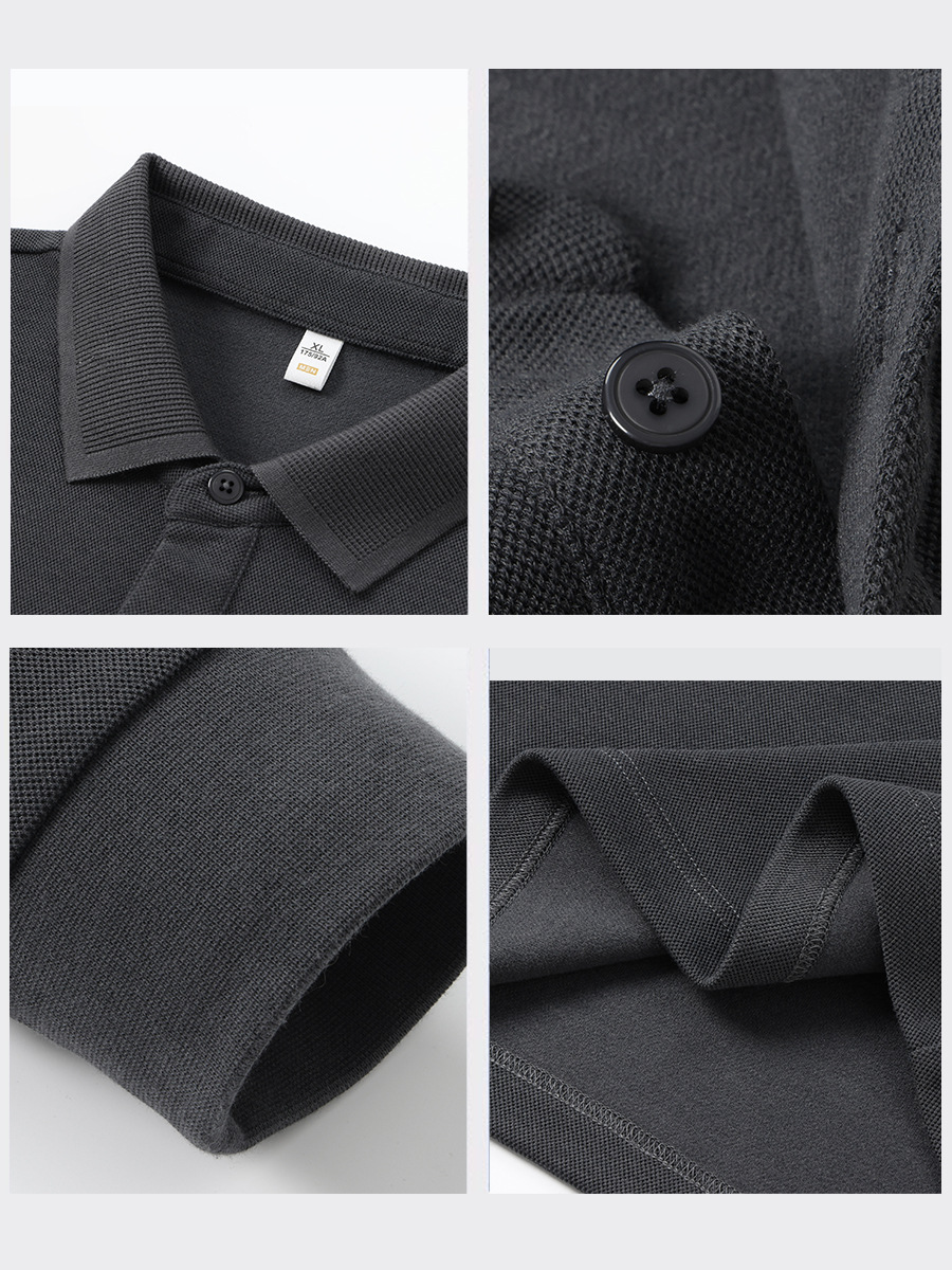 Hombres de camiseta de camiseta de polo de golf, ropa de trabajo, camiseta de polo de manga larga de alta gama personalizada