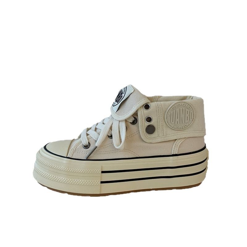 Yuanbo dos zapatos de lona de alto impacto de suela gruesa para mujeres 2025 nuevos zapatos blancos de nicho diseñados zapatos casuales image 6