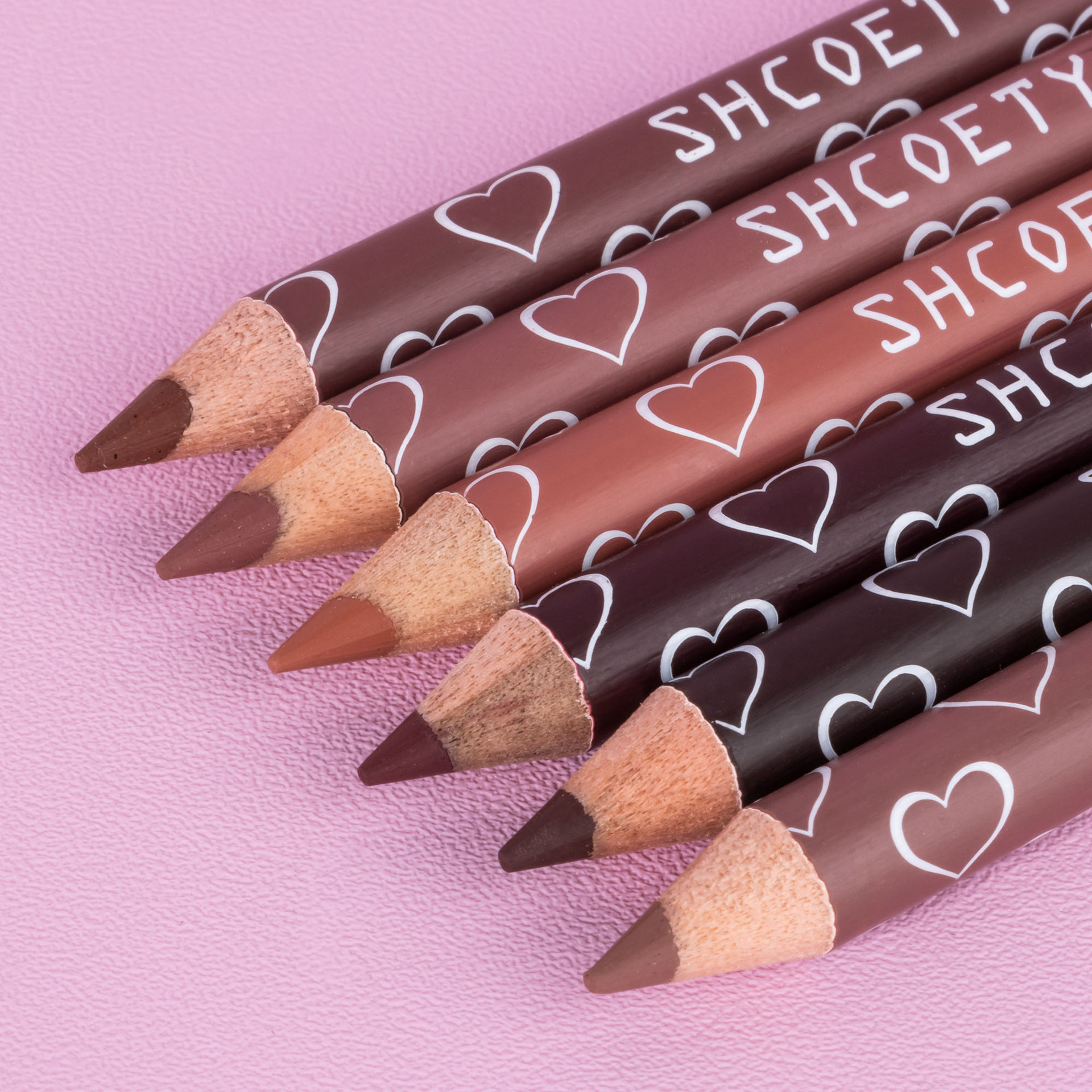 SHCOETY Cross-border double-headed dual-color wooden lip liner pen matte, long-lasting, easy to color, non-stick to cups, outlining pen makeup undefined
