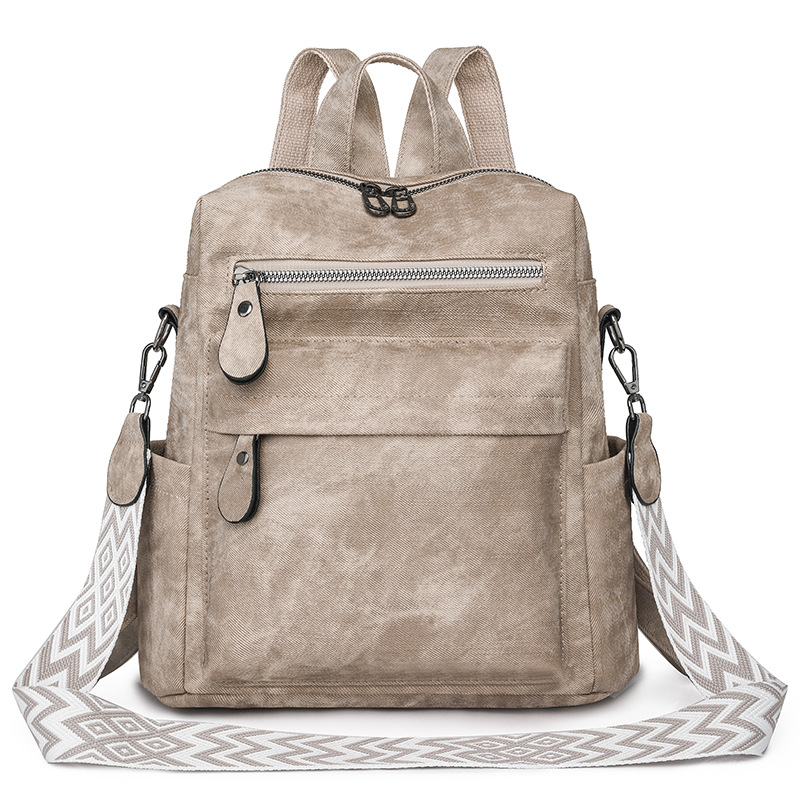 Mochila de un solo hombro de doble uso para mujer 2024 nuevas señoras retro mochila de gran capacidad mochila de viaje de viaje ligero marea