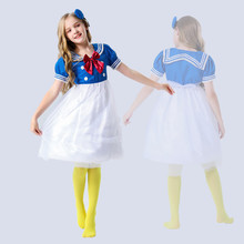 万圣节动漫表演服装女童唐老鸭连衣裙鸭子角色扮海军风水手学生装