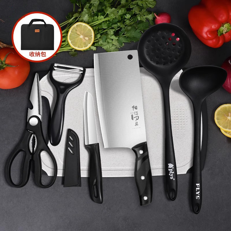 Kit de cortadores de verduras cocina cuchillo de cocina doméstico tablero de cocina 2 en 1 tabla de corte de fábrica super afilada dormitorio