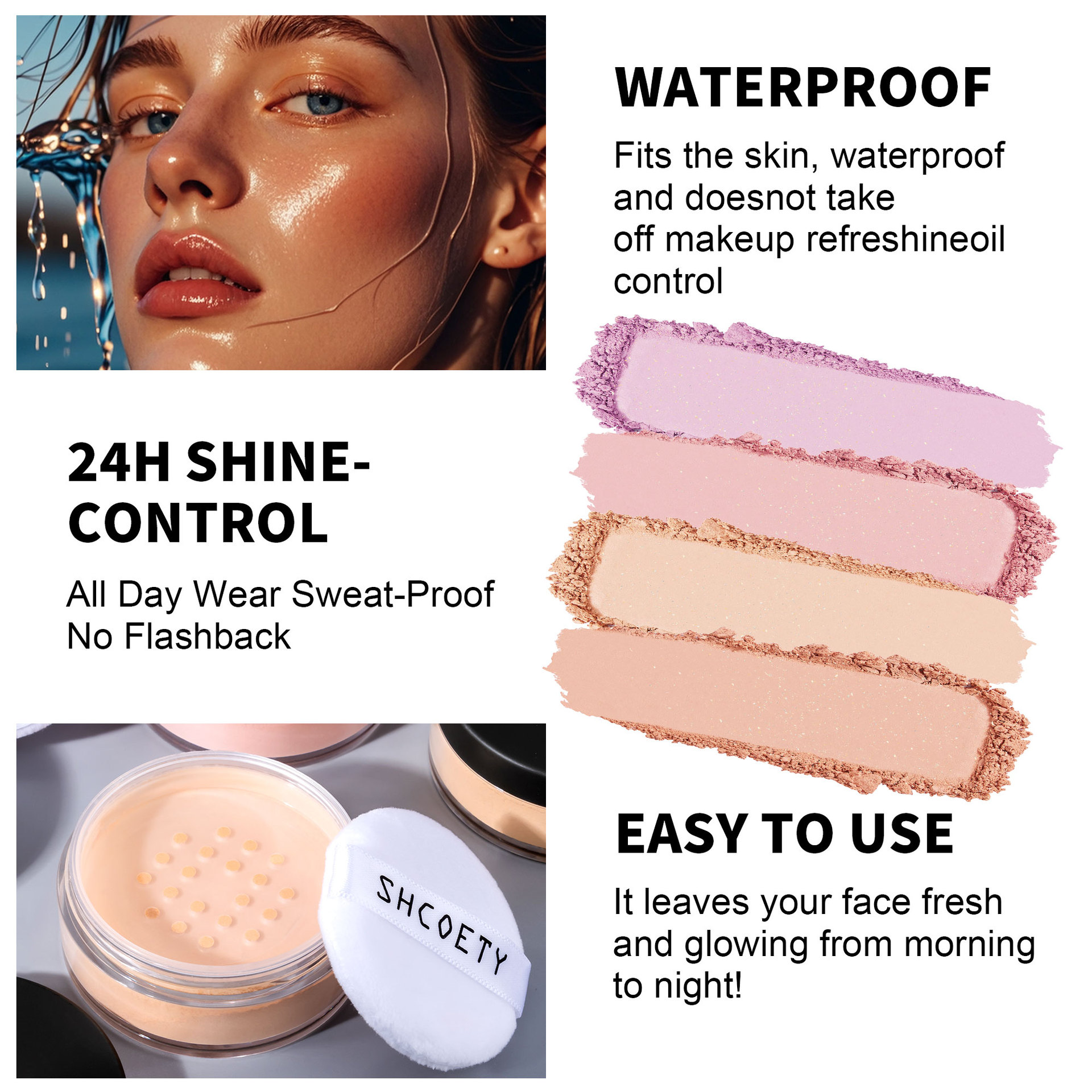 SHCOETY Pearl Light Powder is waterproof, sweat-proof, non-smudging, concealing loose powder, fine flash, contouring and setting powder, cross-border makeup undefined