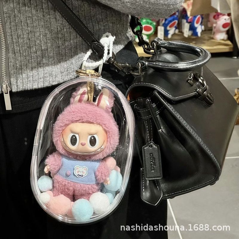 labubu搪胶娃包棉花娃娃外出包15cm痛包毛绒玩偶防尘晒娃包10cm详情1