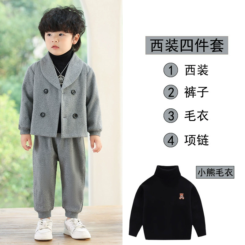 Детский fleece классический костюм для отдыха, костюм цветочного мальчика, платье девочки цветов, корейский стиль, для выступлений