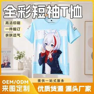 二次元动漫周边衣服全彩t恤班服团体服来图定 做个性短袖上衣批发