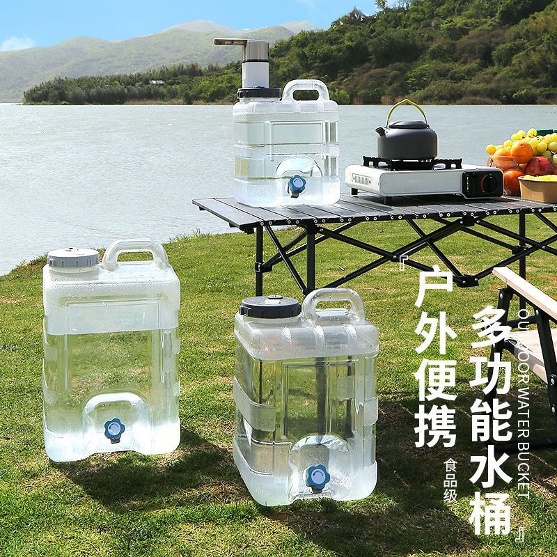 透明家用储水用户外水桶车载纯净食品级pc桶空桶大容量水箱带龙头