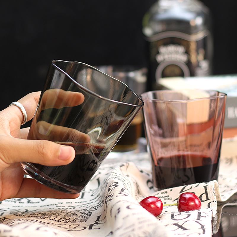 Estilo japonés pétalo taza de jugo taza de leche taza de vidrio Internet celebridad taza creativa taza de té taza de beber taza