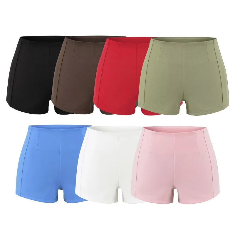 Summer Fitness Hip-Hugging Ultra-Short Pants for Women 2026 New High-Waisted Side Zipper Sexy Elastic Tight Casual Shorts Hot Pants