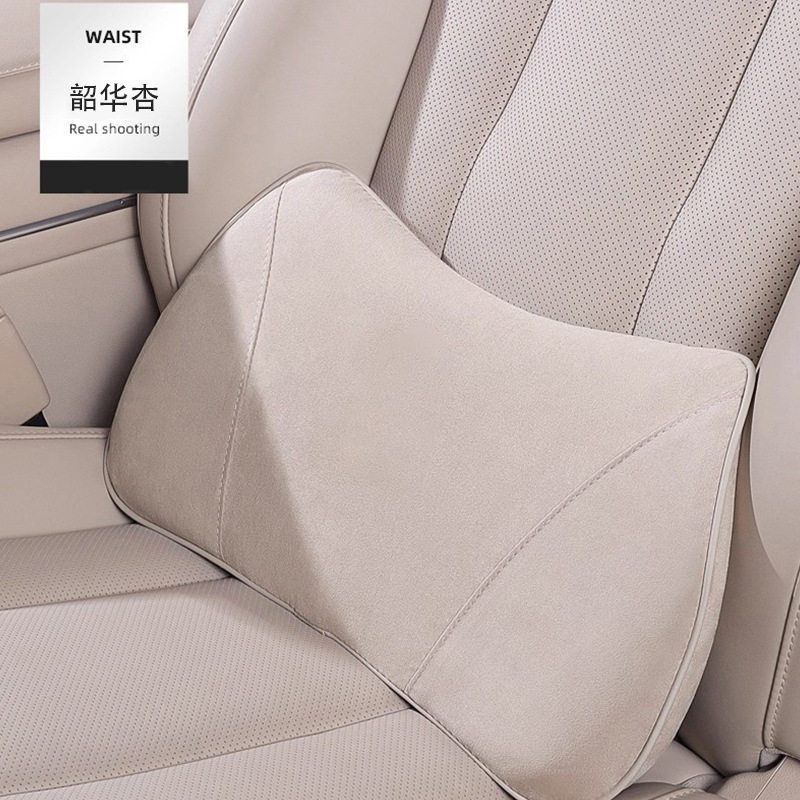 Suede Original Car Color Memory Foam Lumbar Support Cushion Memory Foam Backrest Lumbar Pillow Memory Foam Comfortable Lumbar Pillow