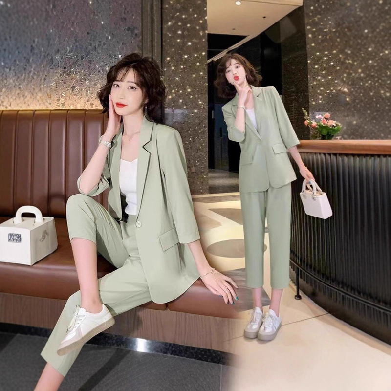 Cross-Border Foreign Trade Japanese-Style Blazer for Women 2025 Summer New Korean Fashion Plus-Size Internet Celebrity Two-Piece Set