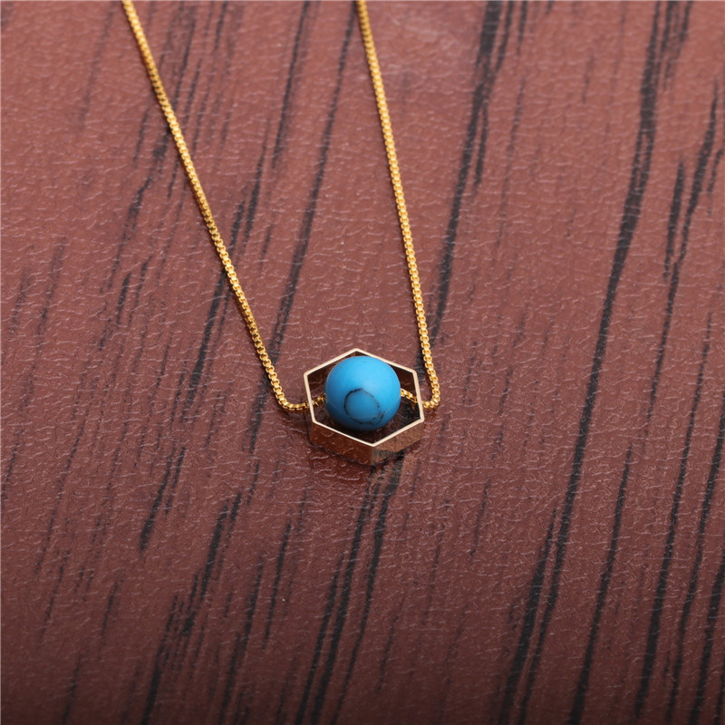 white powder blue turquoise Necklace