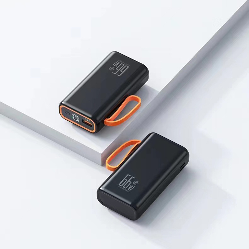 Cuerdas de transporte portátiles para viajes al aire libre, fuente de alimentación portátil compacta y portátil de alta capacidad, 66w, cable de carga rápida, aplicable