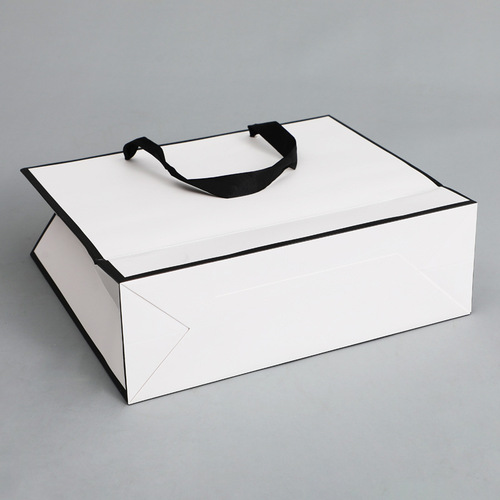 White card handbag white paper bag wholesale gift bag women's clothing store shopping bag jewelry beauty packaging bag