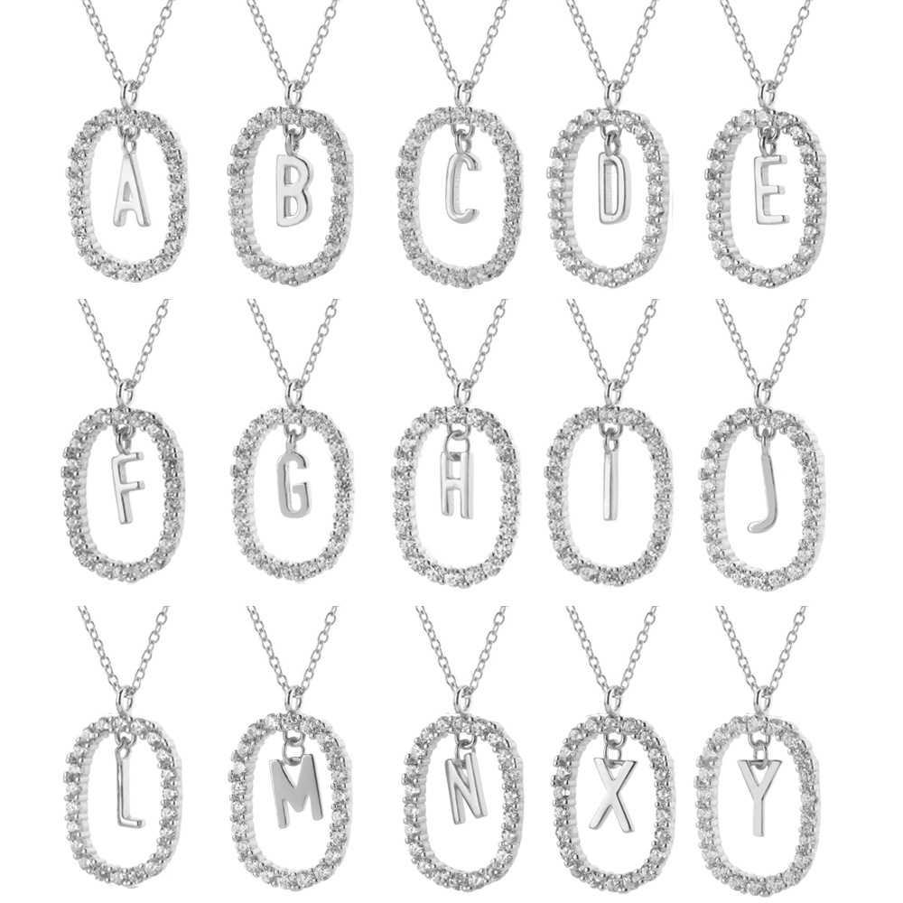 跨境西班牙DP新款潮s925純銀英文字母項鍊ins小眾輕奢風純銀項飾