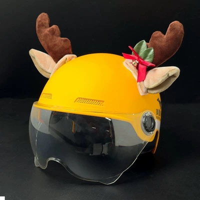Motosiklet dəbilqələri: cute motorcycle helmet, universal - no-helmet-christmas-reindeer-antlers