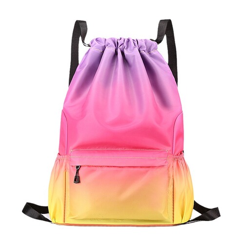 Cross-border new student basketball drawstring backpack nylon casual travel fitness bag can print logo