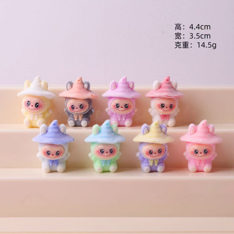 植绒小兔子 diy饰品树脂配件对对碰摆件钥匙扣挂件萌粒盲袋配件|undefined