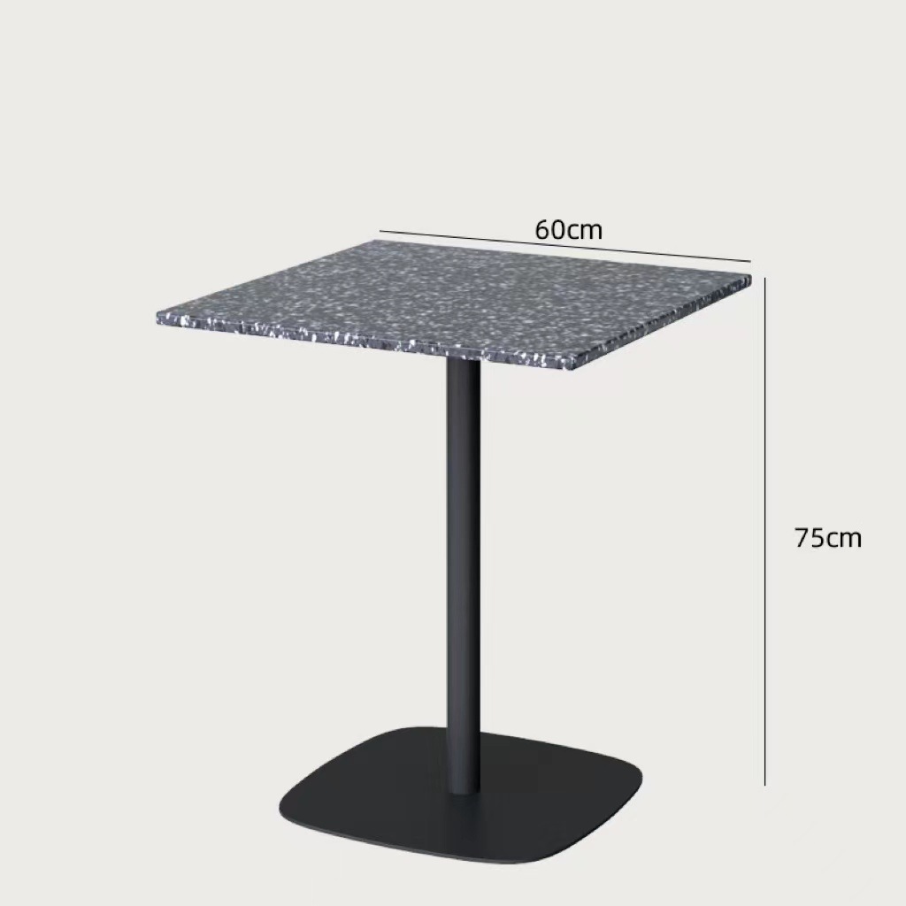 펄 흑백 테라조 페이스 블랙 피트 [사각 테이블]]