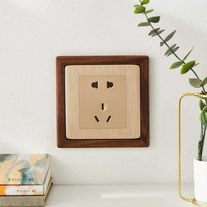 Наклейка на переключатель из цельного дерева, декоративная полоса для защиты настенной розетки, закругленные углы, узкая рамка, набор трехмерного света, роскошный черный орех